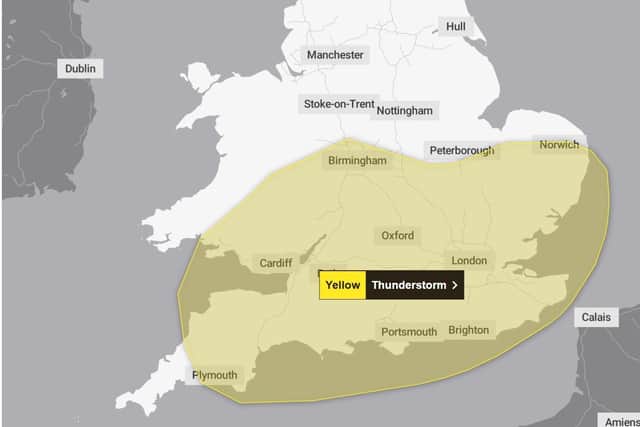 A yellow weather warning has been issued for Warwickshire this weekend. Photo by Met Office