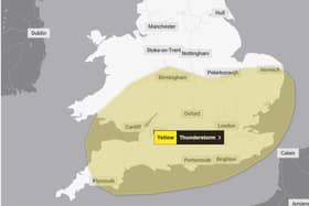 A yellow weather warning has been issued for Warwickshire this weekend. Photo by Met Office