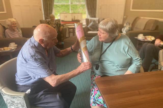 On June 23 the baton travelled by minibus with the Latimer team to Edgbaston Beaumont Care Home. Photo supplied