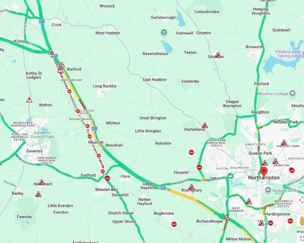 The A5 is closed between A361 (Kilsby) and the A45 (Weedon Bec) while collision investigations continue.