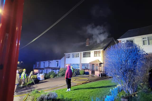 Firefighters at the scene of the fire in Nuneaton