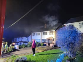 Firefighters at the scene of the fire in Nuneaton