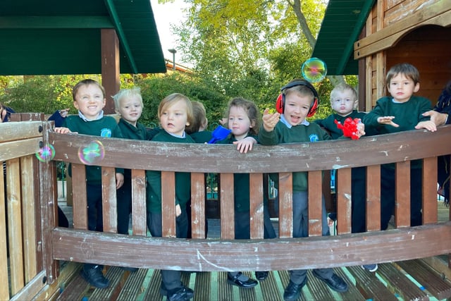 Pupils at Evergreen School