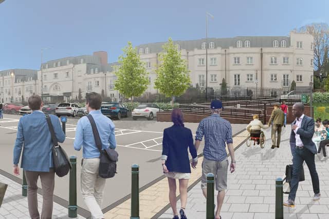 A CGI of the view from the improved front entrance of Leamington station. Picture supplied.