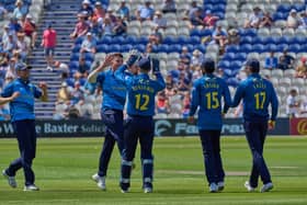 Celebration for Warwickshire as they head to another win. Pic: Nick Corcoran@SW4photography