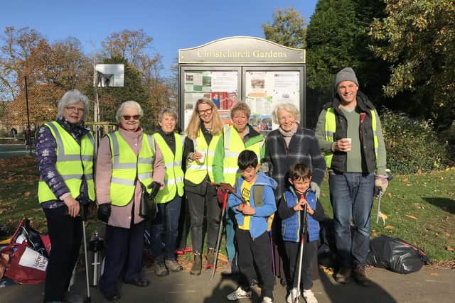 Members of the public joined the Friends of Christchurch Gardens at a litter pick in November.  Photo credit: David Chantrey