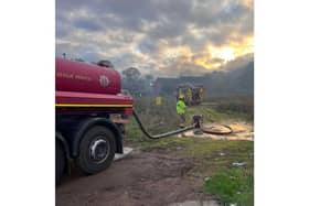 Fire crews were called out to a fire at a derelict building in Fusiliers Way in Warwick on Monday October 28. Photo by Kenilworth Fire Station