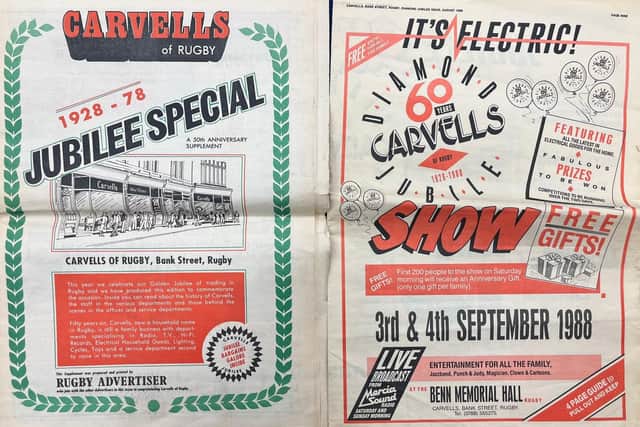 Happy days... the supplements produced in conjunction with the Advertiser to celebrate the golden and diamond jubilees for Carvells.