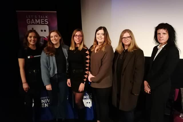 The WCUC alumni with Angela Joyce who took part in a panel discussion around getting into the games industry. From left: Chloe Smith, Leanne Reed, Emily Evans, Amber Silcock, Catherine Sabine, and Angela Joyce. Picture supplied.
