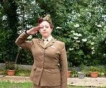 Hillmorton's Vera Lynn. Amie Boyde offering a salute to the crowd
