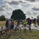 A water stop at the Lutterworth Big Bike Ride