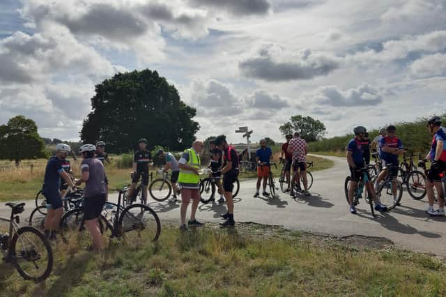 A water stop at the Lutterworth Big Bike Ride