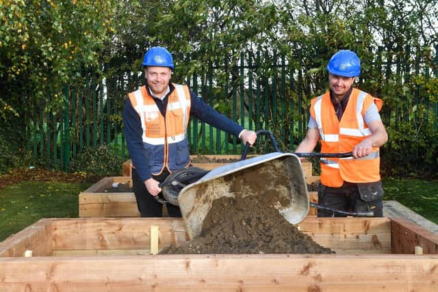 Tom Fairlie (Trainee Assistant Site Manager) and Kieron Peel (Carpenter)