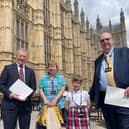 Mark Pawsey MP with Valeria, Elena and Andrew Wilkinson at the Houses of Parliament.