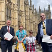 Mark Pawsey MP with Valeria, Elena and Andrew Wilkinson at the Houses of Parliament.