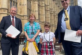 Mark Pawsey MP with Valeria, Elena and Andrew Wilkinson at the Houses of Parliament.