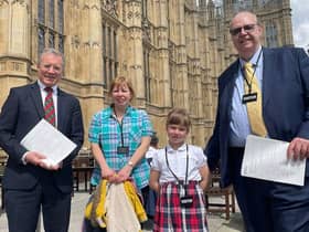 Mark Pawsey MP with Valeria, Elena and Andrew Wilkinson at the Houses of Parliament.