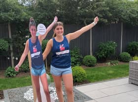Evie Headland with her cardboard cut-out.