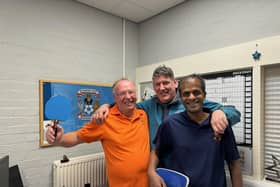 Moreton Morrell Tennis Court Club players Pablo Smith, Gerry Slora and Kannan Nithi.