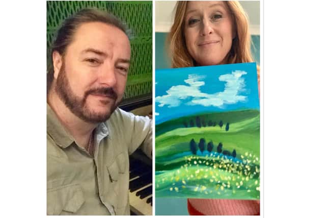 Pianist Martin Riley and artist Jessica Hartshorn, who are both part of the fundraising events for Arts Uplift. Pictures supplied.