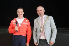 With Olympian, Lauren Henry.