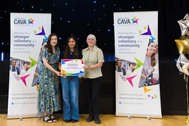 Rachel Coldicott, Rugby Art Gallery and Museum's learning and engagement assistant, joined Rugby Art Gallery and Museum volunteers Katherine Paglinawan and Angela Pearson at the Warwickshire CAVA Volunteer Recognition awards at the Benn Hall.
