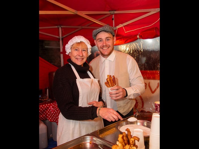 Warwick town centre, hosted the annual Victorian Evening, with a variety of stalls and attractions and also included the Christmas lights switch on. Pictured: Sue & Matt