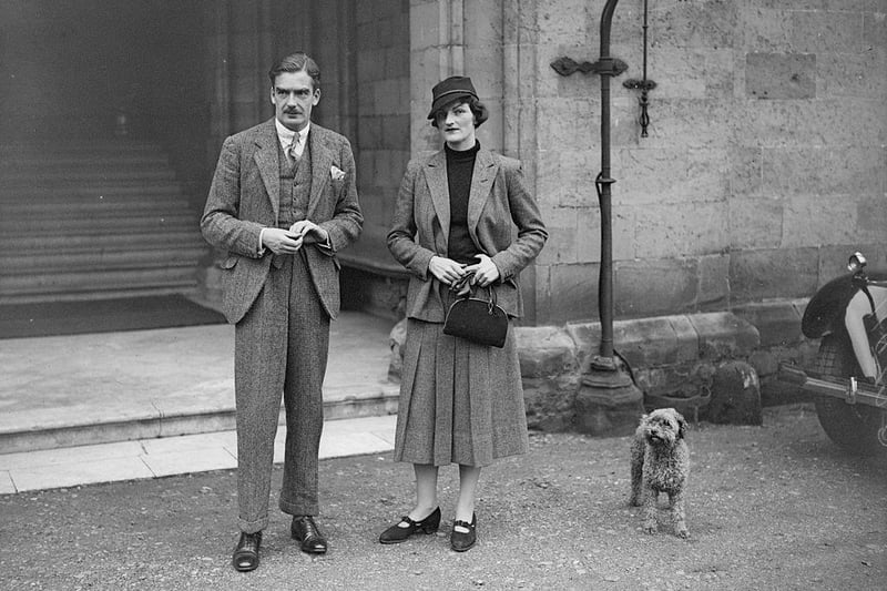 Anthony Eden, the MP for Warwick and Leamington Spa, with his wife Clarissa and dog. He was appointed prime minister in April 1955, following the retirement of Winston Churchill.
