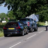 Emergency services at the scene of the crash. Photo: dh Photo (David Hastings)