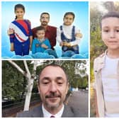 Dr Fady Abusidu's cousin, Khalid, with his his son is Ahmed. Bottom left: Dr Fady Abusidu.