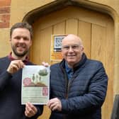 Christopher Hunt of Hunt's Bookshop (left) and Andy Roughton of The Percival Guildhouse launching the secondary schools short story competition