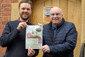 Christopher Hunt of Hunt's Bookshop (left) and Andy Roughton of The Percival Guildhouse launching the secondary schools short story competition
