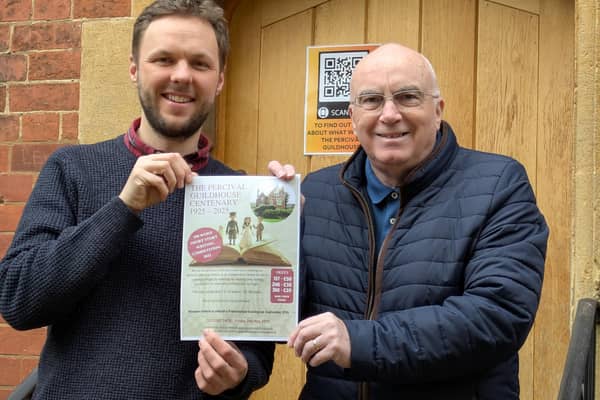 Christopher Hunt of Hunt's Bookshop (left) and Andy Roughton of The Percival Guildhouse launching the secondary schools short story competition
