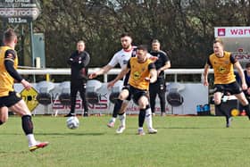 Steph Morley and Adam Walker in Saturday's game with Darlington  Picture by Sally Ellis
