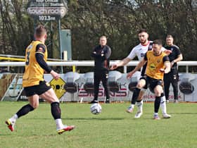Steph Morley and Adam Walker in Saturday's game with Darlington  Picture by Sally Ellis