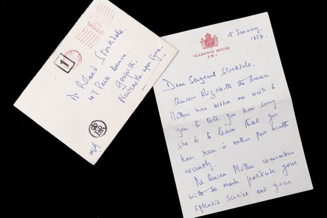 1983 letter sent to Roland following Queen's concern abut his failing health . Photo by Mark Laban Hansons