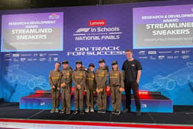 ‘Streamlined Sneakers’ from Priors Field Primary School were presented the Research and Development award. Photo supplied by Priors Field Primary School