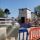 Work continues on the station site.