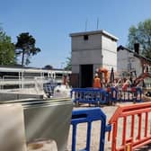 Work continues on the station site.