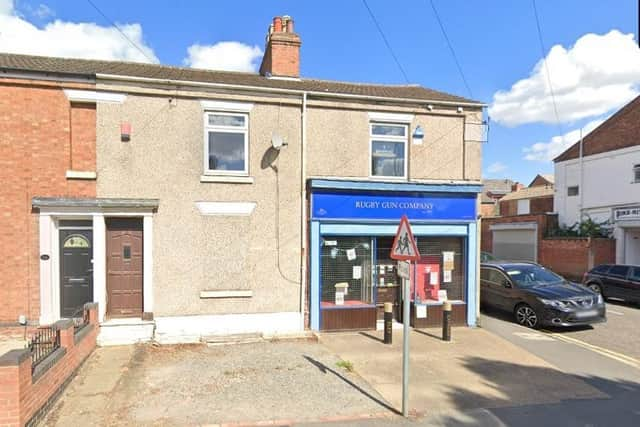 The adjoining house and shop on the corner of Lawford Road and Round Street in Rugby that developers hope to convert. Photo: Google Street View.