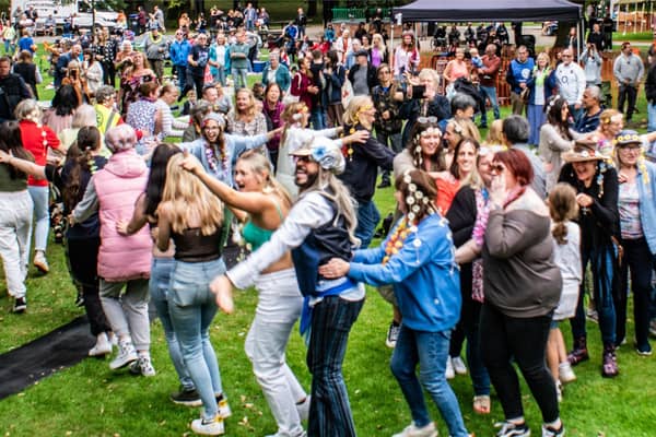 Dancing in Caldecott Park.