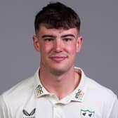 WORCESTER, ENGLAND - APRIL 03: Josh Baker of Worcestershire poses for a portrait during the Worcestershire CCC photocall at New Road on April 03, 2024 in Worcester, England. (Photo by Ryan Hiscott/Getty Images)