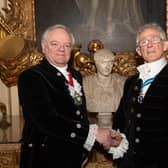 The High Sheriff of Surrey, His Honour Christopher Critchlow and the High Sheriff of Warwickshire, David Kelham. Photo supplied by Warwickshire County Council