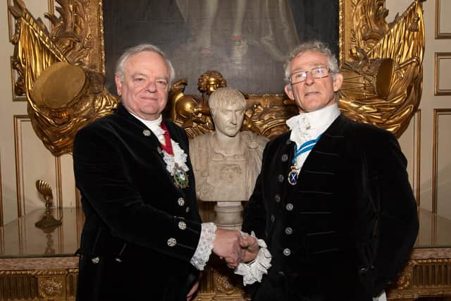 The High Sheriff of Surrey, His Honour Christopher Critchlow and the High Sheriff of Warwickshire, David Kelham. Photo supplied by Warwickshire County Council