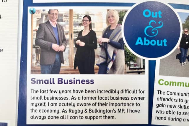 Rugby MP Mark Pawsey's commitment to small businesses is set out in his reporting back 2022 leaflet.