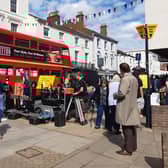 The filming of ITVX crime drama Joan in Regent Street, Leamington. Picture by Oliver Williams.
