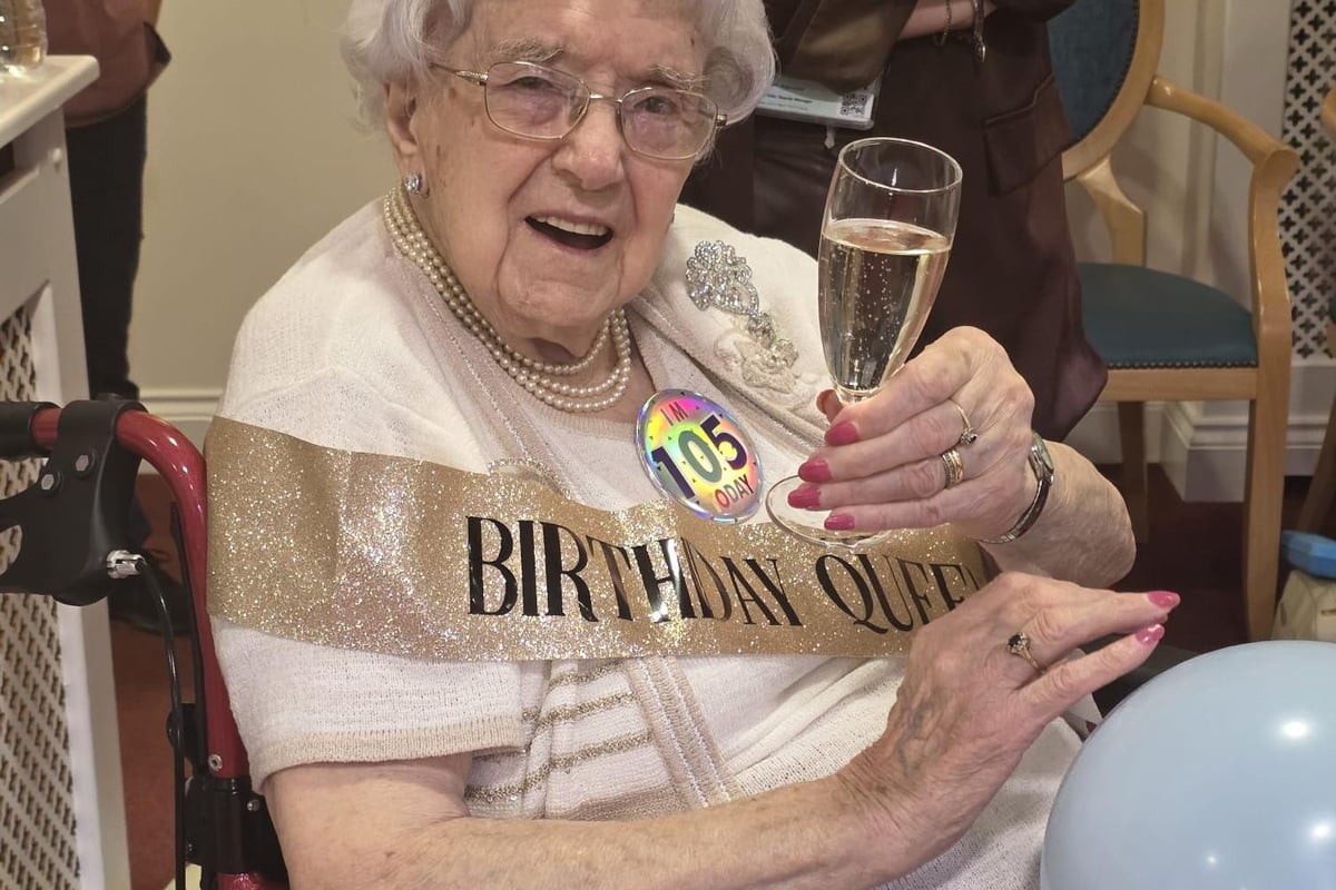 Birthday girl Marjorie celebrates 105th birthday with friends and family in Rugby