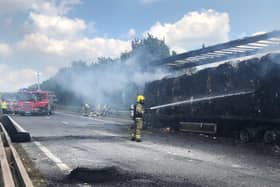 Warwickshire Fire and Rescue Service at the scene of the fire