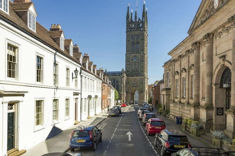 Northgate Street in Warwick with St Mary's Church and the Old Shire Hall. Photo by Ash Mill Developments
