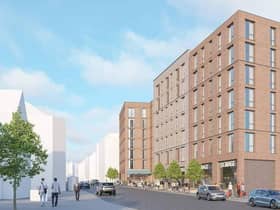 The original artist's impression of the proposed development from when the Advertiser first reported the plans in April last year. Since then discussions with the borough council have led to the block facing North Street being reduced to six storeys and then increasing to seven storeys further back.